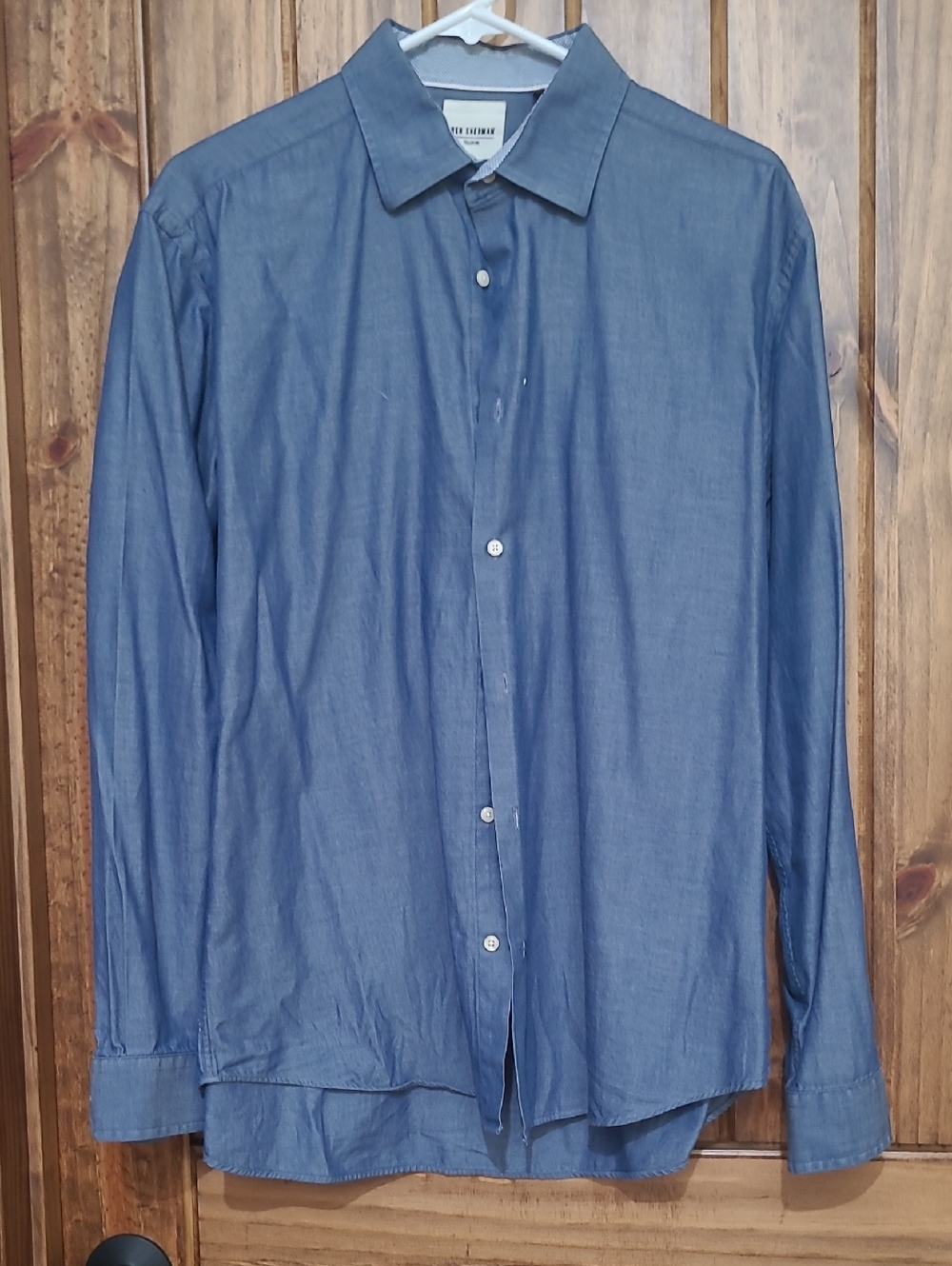 Ben Sherman Tailoring Men's Blue Button-Up Shirt.